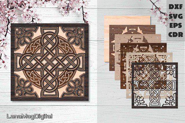 Celtic knot layered mandala svg 3d celtic svg St Patrics day 3D Paper LanaMagDigital 