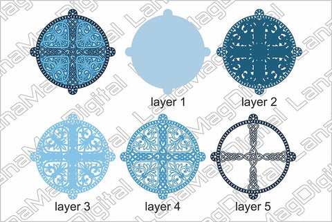 Celtic knot layered mandala svg Celtic cross svg Religious SVG LanaMagDigital 