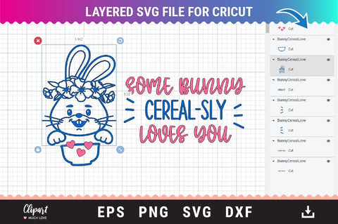 Cereal bowl SVG, Some Bunny Cereal-sly Loves You SVG, DXF, PNG, Cricut, Silhouette SVG ClipartMuchLove 