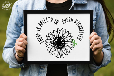 Cerebral Palsy SVG with Sunflower. CP Awareness quote SVG SVG Createya Design 
