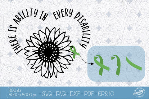 Cerebral Palsy SVG with Sunflower. CP Awareness quote SVG SVG Createya Design 