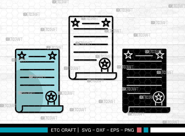 Certificate Icons Color, Certificate Svg, Diploma Svg, Certificates, Award, Certificate Bundle, Icon Bundle, Svg Cut File, Dxf, Eps, Png, SVG ETC Craft 