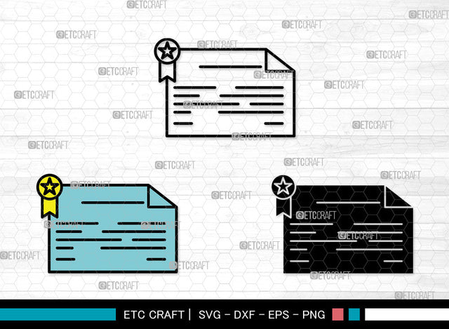 Certificate Icons Color, Certificate Svg, Diploma Svg, Certificates, Award, Certificate Bundle, Icon Bundle, Svg Cut File, Dxf, Eps, Png, SVG ETC Craft 