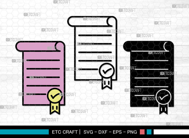 Certificate Icons Color, Certificate Svg, Diploma Svg, Certificates, Award, Certificate Bundle, Icon Bundle, Svg Cut File, Dxf, Eps, Png, SVG ETC Craft 