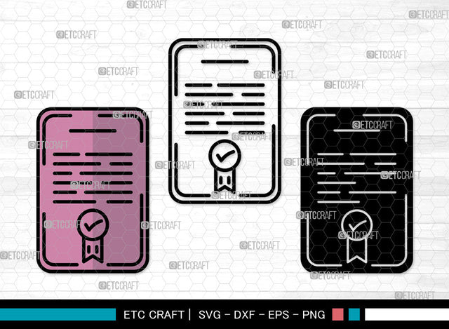 Certificate Icons Color, Certificate Svg, Diploma Svg, Certificates, Award, Certificate Bundle, Icon Bundle, Svg Cut File, Dxf, Eps, Png, SVG ETC Craft 