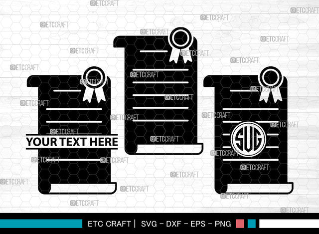 Certificate Icons Monogram, Certificate Svg, Diploma Svg, Certificates, Award, Certificate Monogram, Icon Monogram, Svg Cut File, Dxf, Eps, Png, SVG ETC Craft 