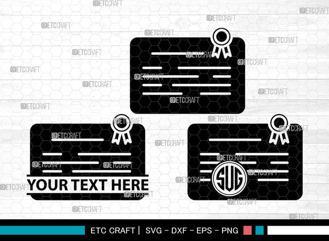 Certificate Icons Monogram, Certificate Svg, Diploma Svg, Certificates, Award, Certificate Monogram, Icon Monogram, Svg Cut File, Dxf, Eps, Png, SVG ETC Craft 
