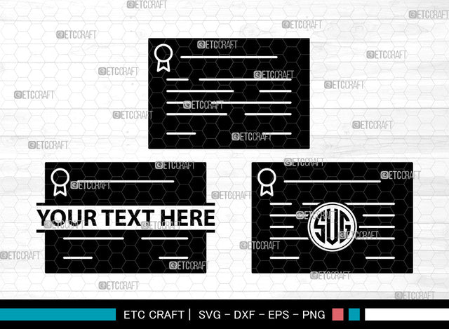 Certificate Icons Monogram, Certificate Svg, Diploma Svg, Certificates, Award, Certificate Monogram, Icon Monogram, Svg Cut File, Dxf, Eps, Png, SVG ETC Craft 