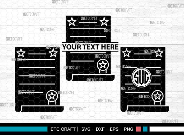 Certificate Icons Monogram, Certificate Svg, Diploma Svg, Certificates, Award, Certificate Monogram, Icon Monogram, Svg Cut File, Dxf, Eps, Png, SVG ETC Craft 