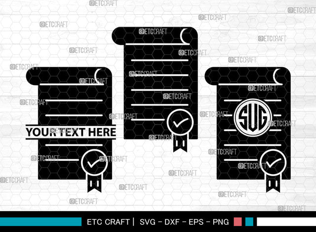 Certificate Icons Monogram, Certificate Svg, Diploma Svg, Certificates, Award, Certificate Monogram, Icon Monogram, Svg Cut File, Dxf, Eps, Png, SVG ETC Craft 
