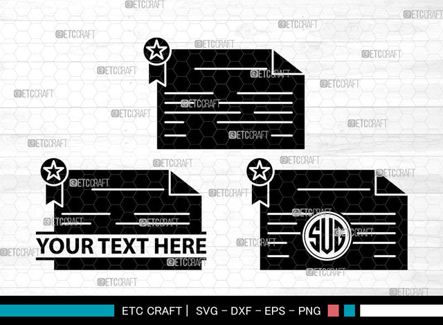 Certificate Icons Monogram, Certificate Svg, Diploma Svg, Certificates, Award, Certificate Monogram, Icon Monogram, Svg Cut File, Dxf, Eps, Png, SVG ETC Craft 