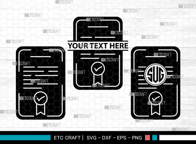 Certificate Icons Monogram, Certificate Svg, Diploma Svg, Certificates, Award, Certificate Monogram, Icon Monogram, Svg Cut File, Dxf, Eps, Png, SVG ETC Craft 