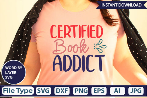 Certified Book Addict SVG Cut File SVG DesignPlante 503 