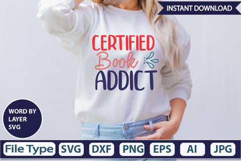 Certified Book Addict SVG Cut File SVG DesignPlante 503 