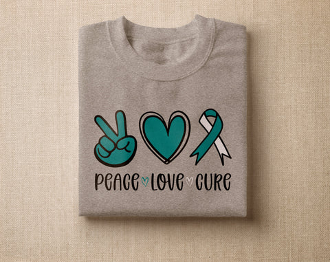 Cervical Cancer Awareness SVG Bundle, 22 Designs, Teal and White Cancer Ribbon SVG Cut Files SVG HappyDesignStudio 