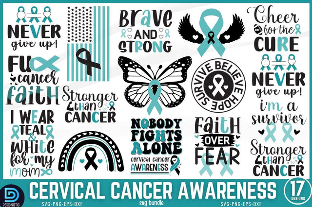 Cervical Cancer Awareness SVG Bundle SVG DESIGNISTIC 