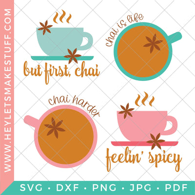 Chai Tea Bundle SVG Hey Let's Make Stuff 