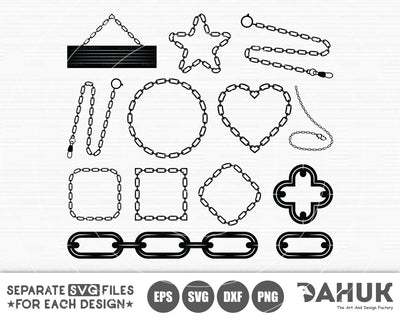 Chain Link Frame svg | Chin Svg | EPS | DXF | PNG | svg for silhouette | scalable vector graphic SVG dahukdesign 
