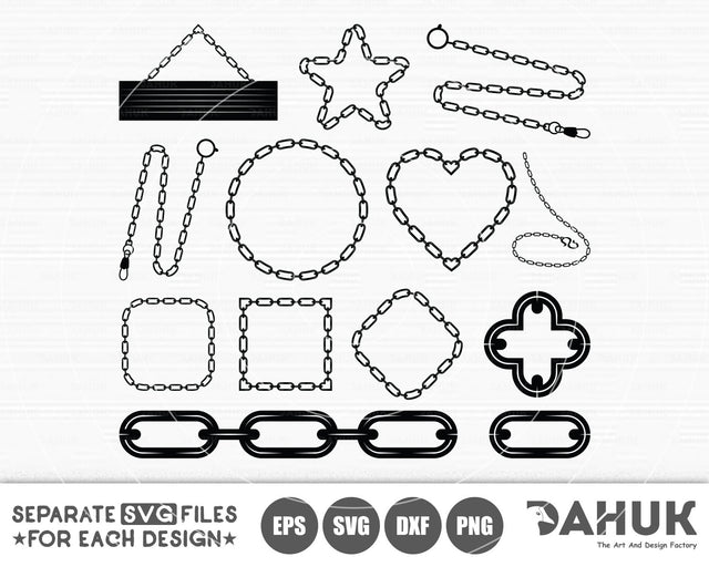 Chain Link Frame svg | Chin Svg | EPS | DXF | PNG | svg for silhouette | scalable vector graphic SVG dahukdesign 