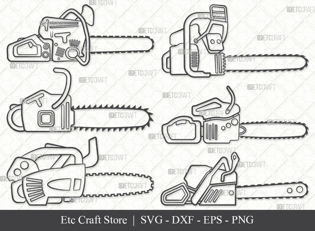 Chain Saw SVG, Chain Saw Outline, Logging Chainsaw Svg, Wood Cutting Machine Svg, Saw Svg, Wood Cutter, Cutter Tool Svg, Chain Saw Bundle SVG ETC Craft 