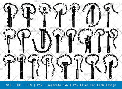 Chain Wrench Silhouette, Pipe Chain Wrench SVG, Heavy Tools Svg, Chain Wrench Bundle, SB00961 SVG ETC Craft 