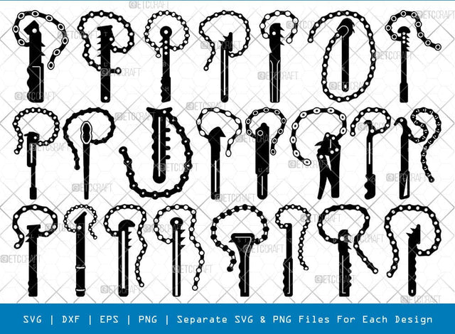 Chain Wrench Silhouette, Pipe Chain Wrench SVG, Heavy Tools Svg, Chain Wrench Bundle, SB00961 SVG ETC Craft 