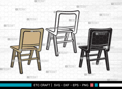 Chairs Clipart SVG Cut File, Desk Chair Svg, Wooden Chair Svg, Dining Chair Svg, Chairs Clipart SVG ETC Craft 