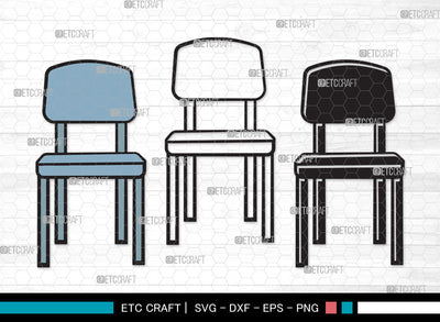Chairs Clipart SVG Cut File, Desk Chair Svg, Wooden Chair Svg, Dining Chair Svg, Chairs Clipart SVG ETC Craft 