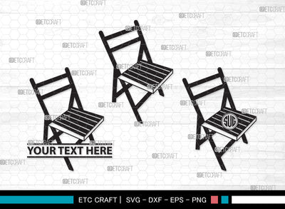 Chairs Monogram SVG Cut File, Desk Chair Svg, Wooden Chair Svg, Dining Chair Svg, Chairs Monogram SVG ETC Craft 
