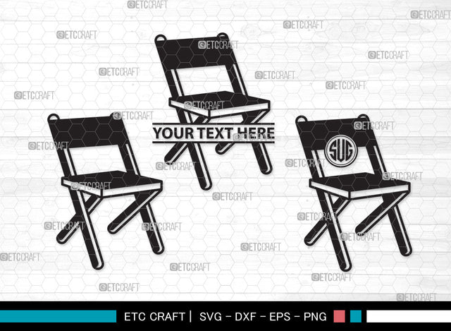 Chairs Monogram SVG Cut File, Desk Chair Svg, Wooden Chair Svg, Dining Chair Svg, Chairs Monogram SVG ETC Craft 
