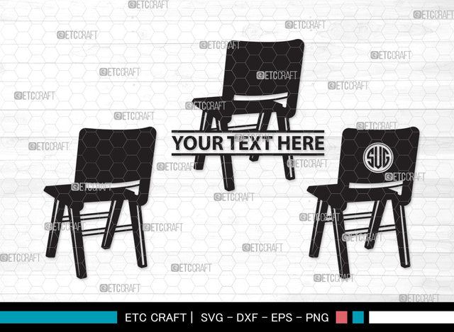 Chairs Monogram SVG Cut File, Desk Chair Svg, Wooden Chair Svg, Dining Chair Svg, Chairs Monogram SVG ETC Craft 