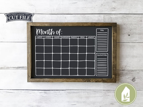 Chalkboard Calendar SVG | Farmhouse Sign Design SVG LilleJuniper 