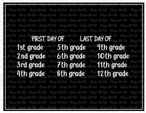 Chalkboard First day and Last day of school cut files SVG MagicArtLab 