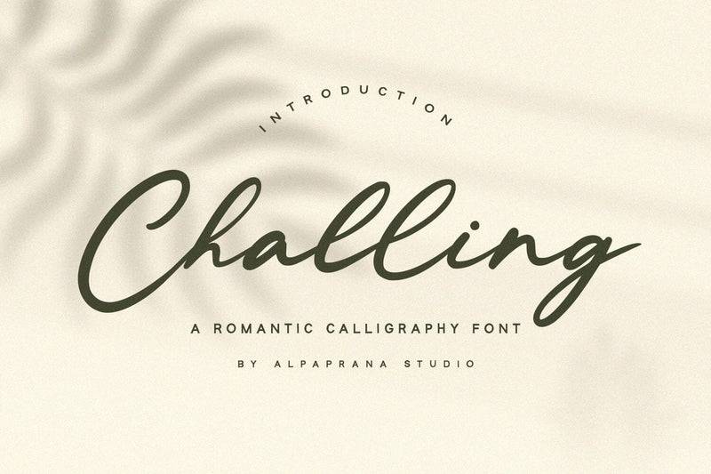 Challing - Romantic Calligraphy Font Font Alpaprana Studio 
