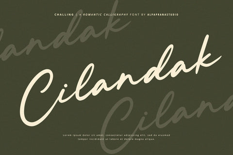 Challing - Romantic Calligraphy Font Font Alpaprana Studio 