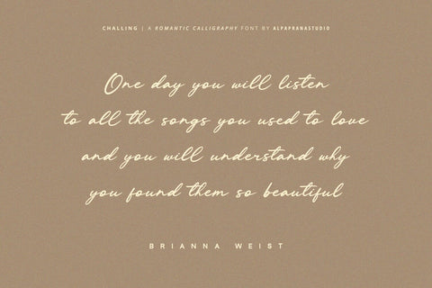 Challing - Romantic Calligraphy Font Font Alpaprana Studio 