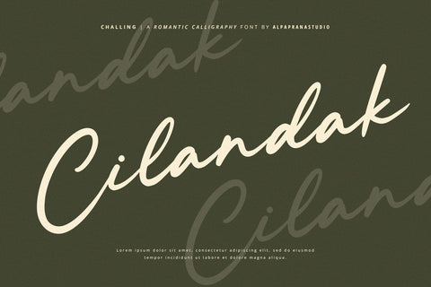 Challing - Romantic Calligraphy Font Font Alpaprana Studio 
