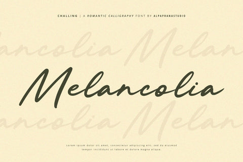 Challing - Romantic Calligraphy Font Font Alpaprana Studio 