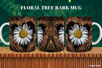 Chamomile on Bark Mug Wrap | 11 oz | Sublimation Sublimation SvgOcean 