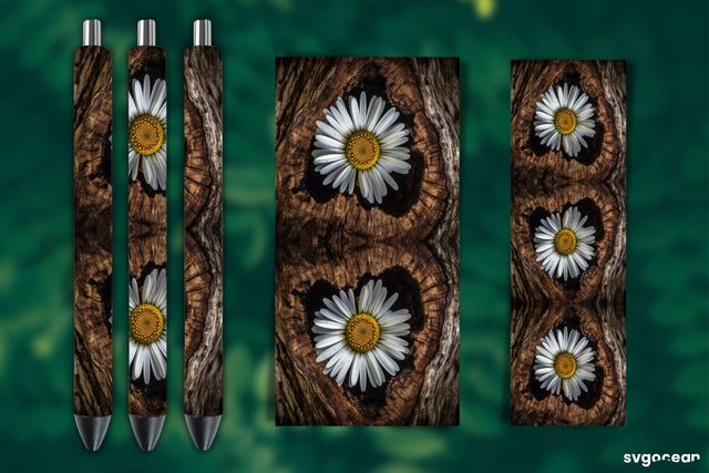 Chamomile on Bark Pen Wrap | Sublimation Sublimation SvgOcean 