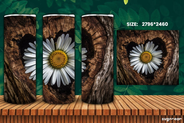 Chamomile on Bark Tumbler Wrap | 20 Oz | Sublimation Sublimation SvgOcean 