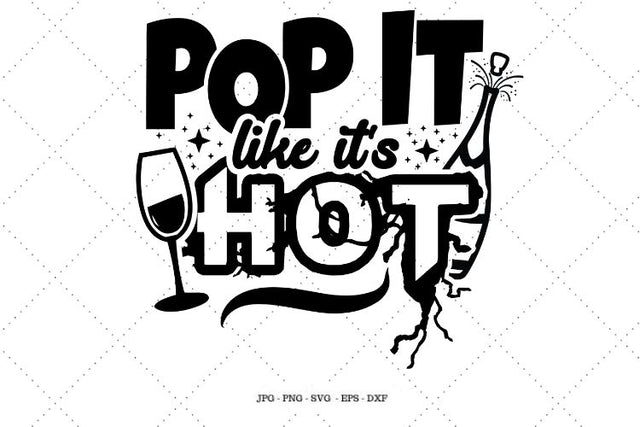 Champagne Bottle, New Years Eve Party, New Years Eve Decor, Pop The Champagne, Champagne Label SVG SVG Digital Designer 