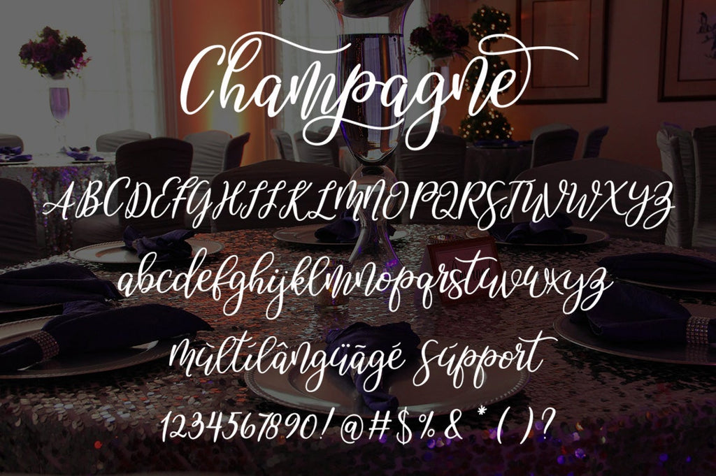 Champagne Regular Script Champagne script - So Fontsy