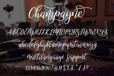 Champagne script Font Akrt Std 