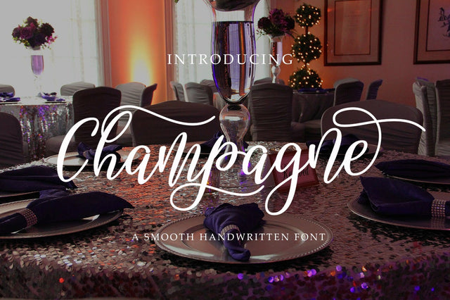 Champagne script Font Akrt Std 