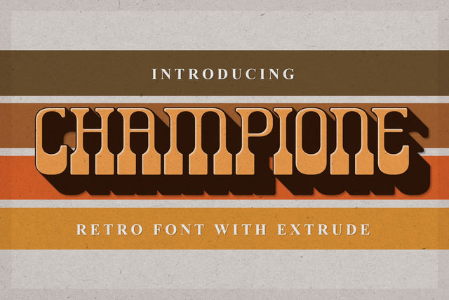 Champione | Retro Font with Extrude Font studioalmeera 