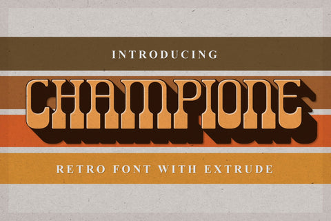 Champione | Retro Font with Extrude Font studioalmeera 