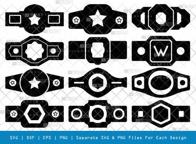 Championship Belt SVG, Belt Silhouette, Belt Svg, Champion Belt Svg, Boxing Belt Svg, Champion Belt Icon, Champ Belt Svg, Belt Bundle SVG ETC Craft 