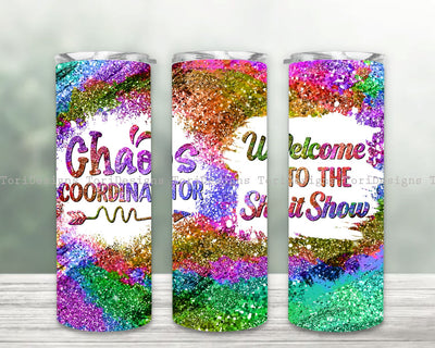 Chaos Coordinator Glitter Tumbler Wrap 20oz Tumbler Digital Download Sublimation ToriDesigns 