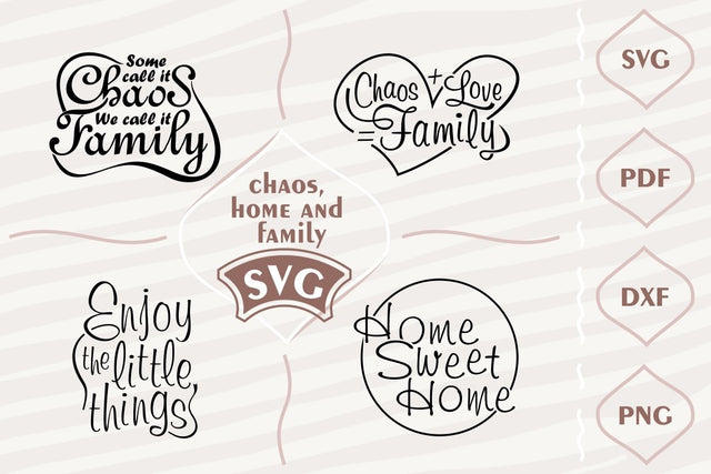Chaos, home and family - SVG bundle SVG Digital Mojito 